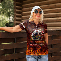 Father and Kids Firefighter Women Polo Shirt Like A Normal Dad - Wonder Print Shop