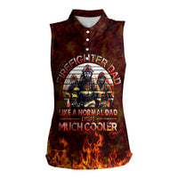 Father and Kids Firefighter Women Sleeveless Polo Shirt Like A Normal Dad - Wonder Print Shop