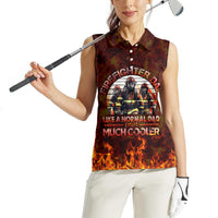 Father and Kids Firefighter Women Sleeveless Polo Shirt Like A Normal Dad - Wonder Print Shop