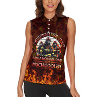 Father and Kids Firefighter Women Sleeveless Polo Shirt Like A Normal Dad - Wonder Print Shop