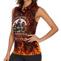 Father and Kids Firefighter Women Sleeveless Polo Shirt Like A Normal Dad - Wonder Print Shop
