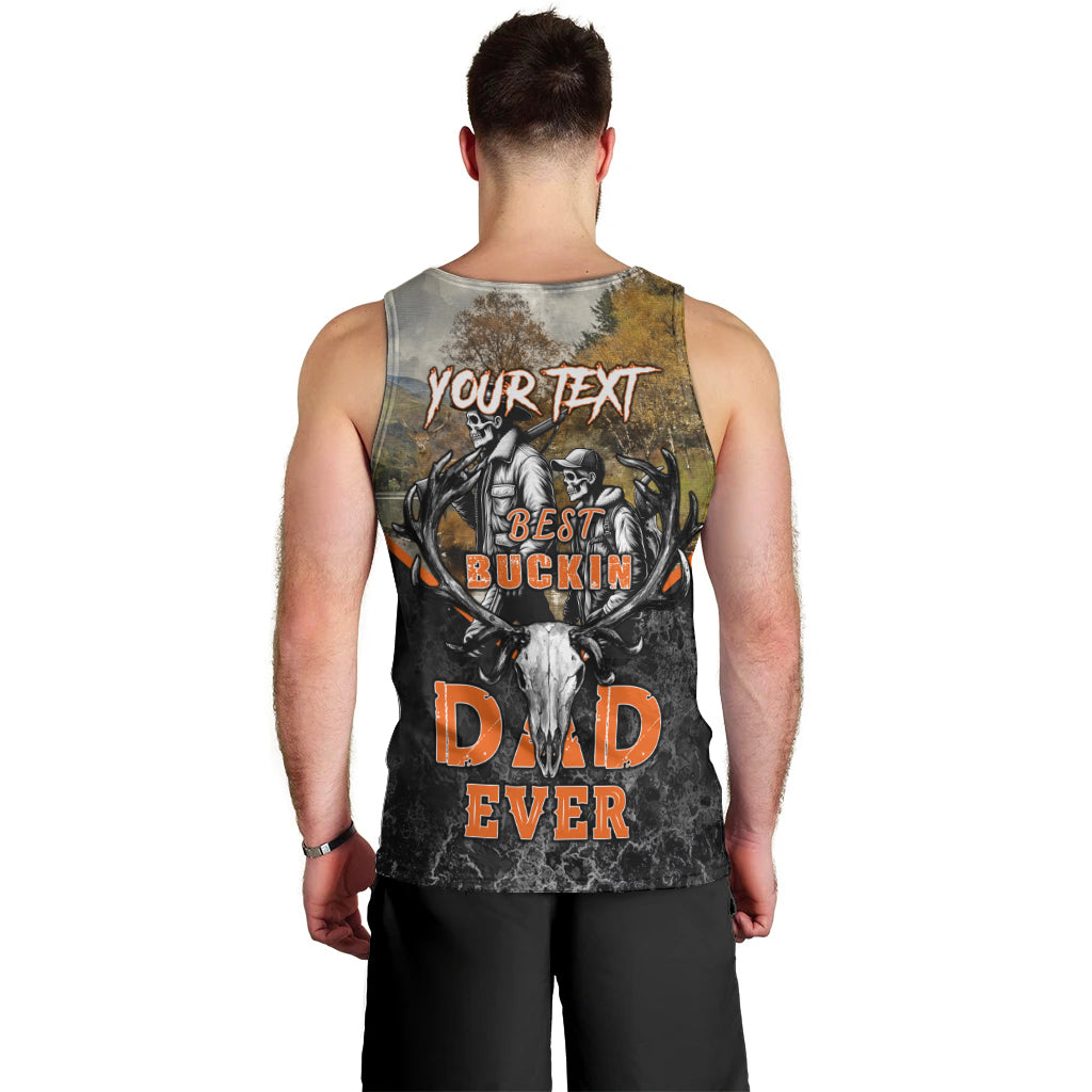 Father's Day Skull Deer Hunting Men Tank Top Best Buckin Dad Ever - Wonder Print Shop