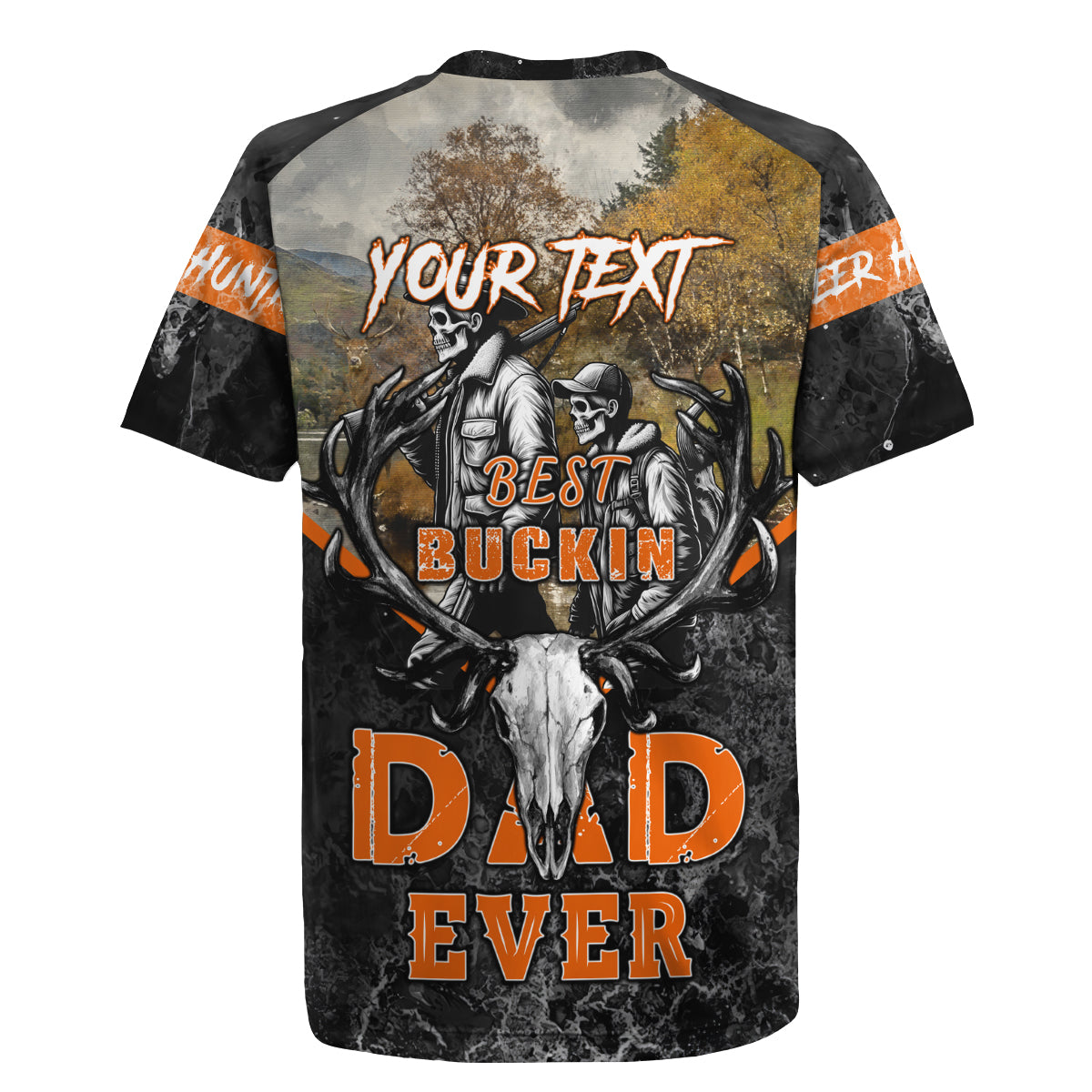 Father's Day Skull Deer Hunting Rugby Jersey Best Buckin Dad Ever - Wonder Print Shop