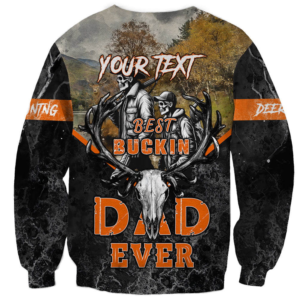 Father's Day Skull Deer Hunting Sweatshirt Best Buckin Dad Ever - Wonder Print Shop