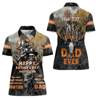 Father's Day Skull Deer Hunting Women Polo Shirt Best Buckin Dad Ever - Wonder Print Shop