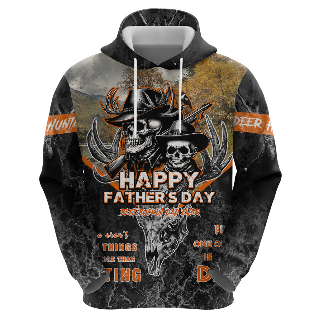 Father's Day Skull Deer Hunting Zip Hoodie Best Buckin Dad Ever - Wonder Print Shop