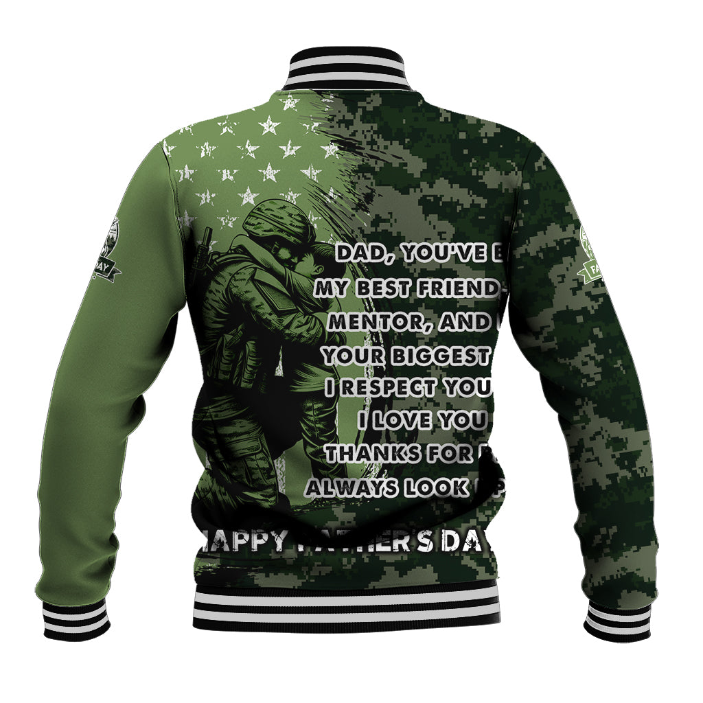 Veteran Father's Day My Hero Baseball Jacket Veteran Dad - Wonder Print Shop