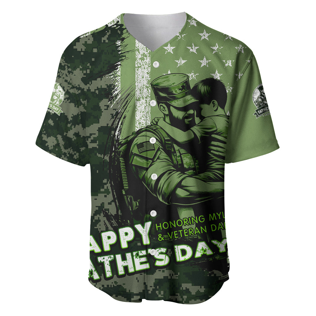 Veteran Father's Day My Hero Baseball Jersey Veteran Dad - Wonder Print Shop