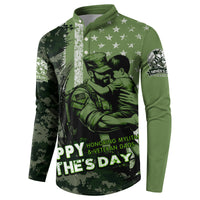 Veteran Father's Day My Hero Button Sweatshirt Veteran Dad - Wonder Print Shop