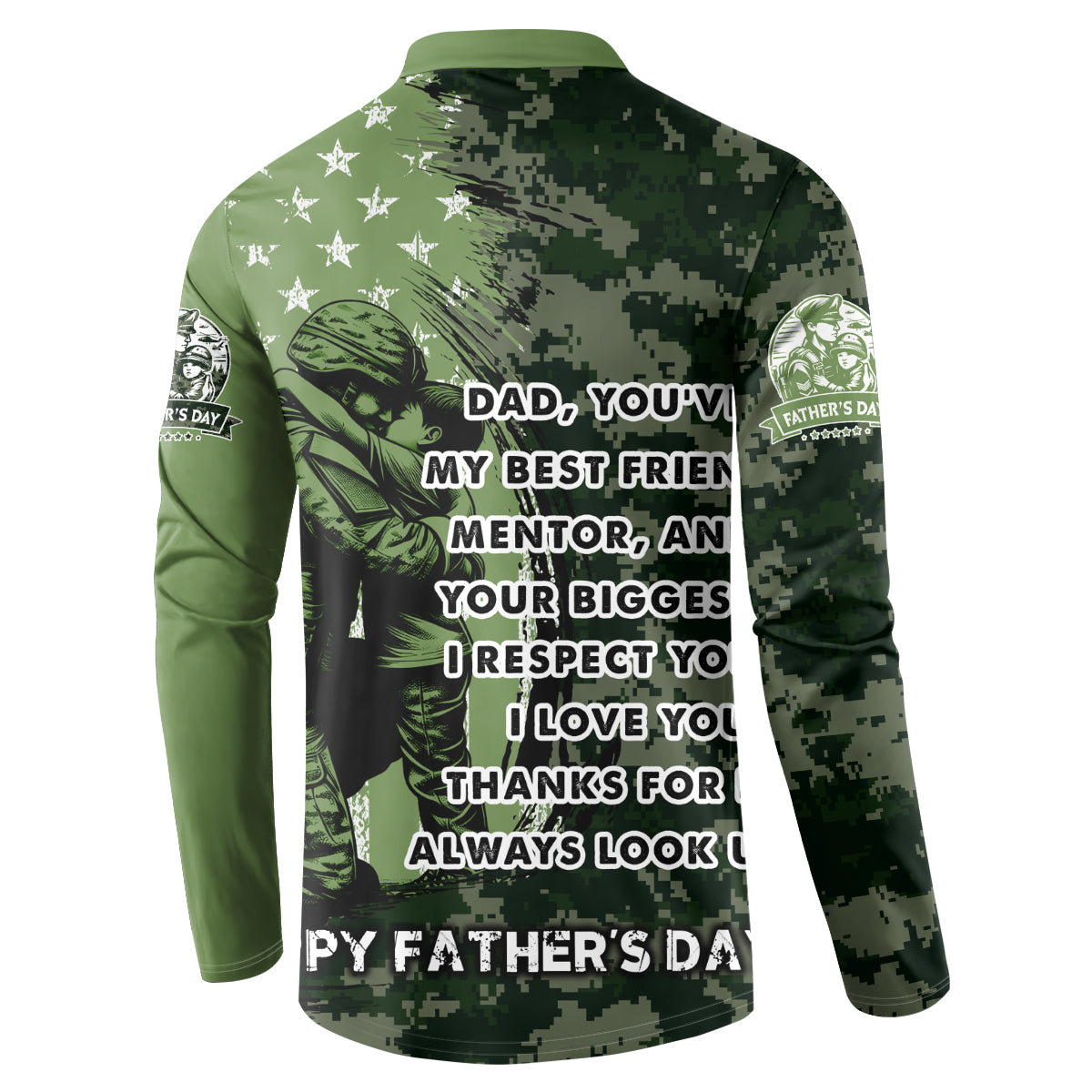Veteran Father's Day My Hero Button Sweatshirt Veteran Dad - Wonder Print Shop