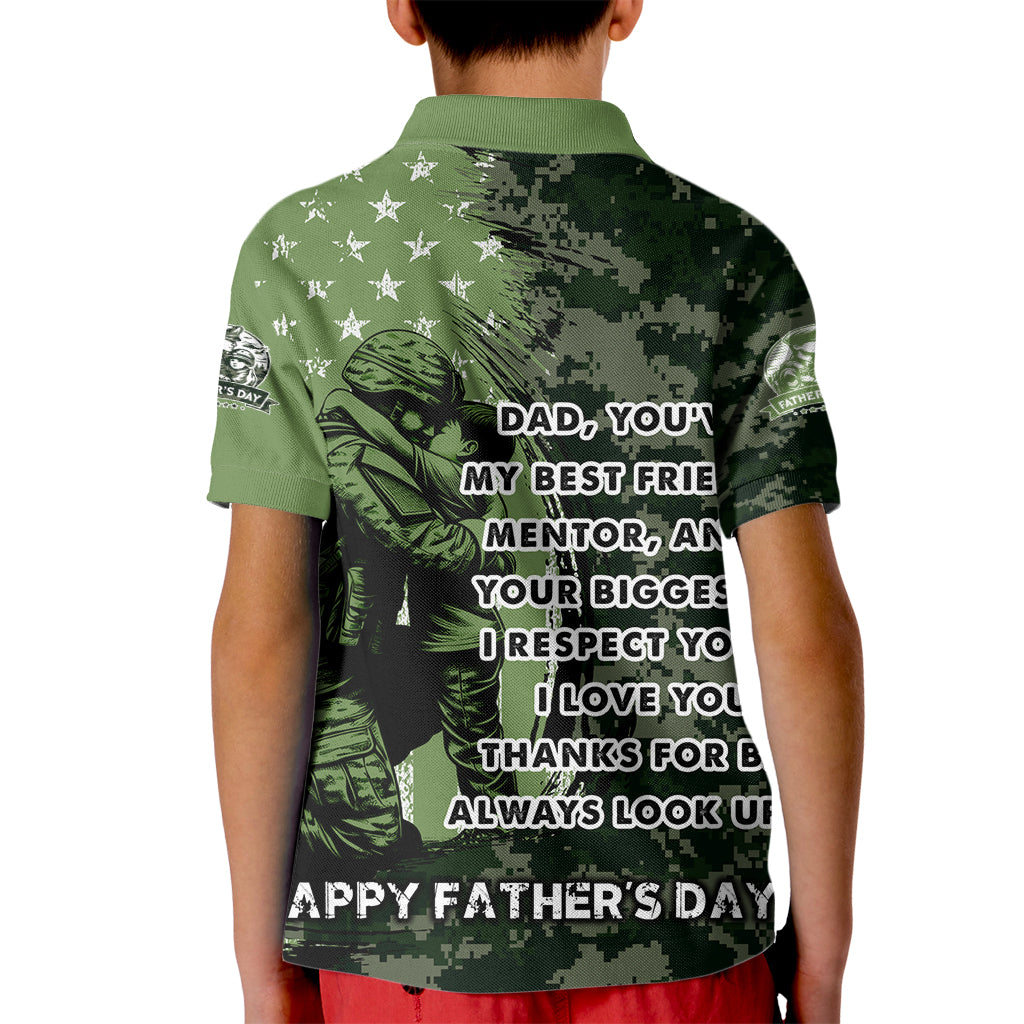 Veteran Father's Day My Hero Kid Polo Shirt Veteran Dad - Wonder Print Shop
