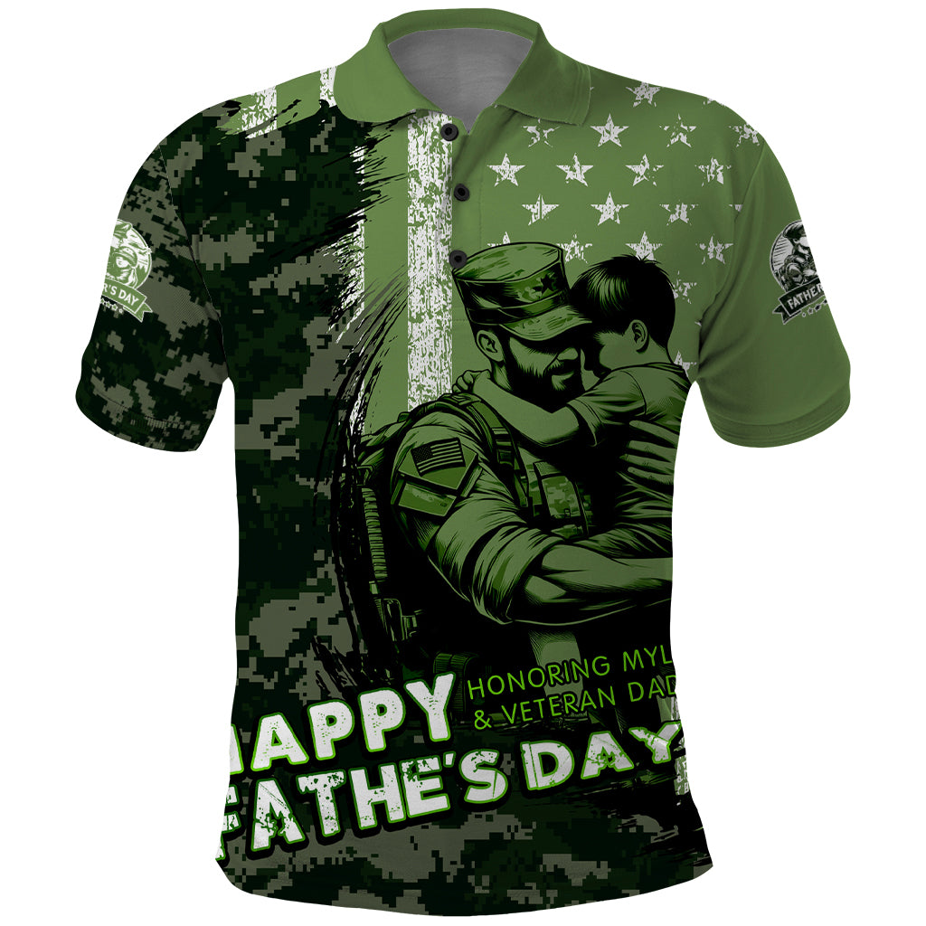 Veteran Father's Day My Hero Polo Shirt Veteran Dad - Wonder Print Shop