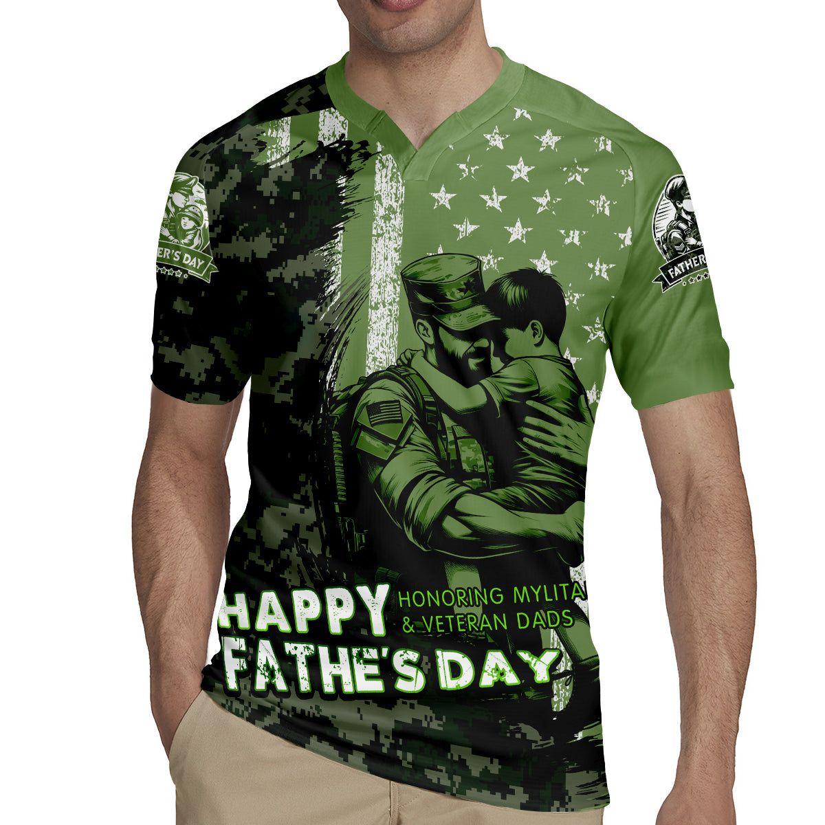 Veteran Father's Day My Hero Rugby Jersey Veteran Dad - Wonder Print Shop