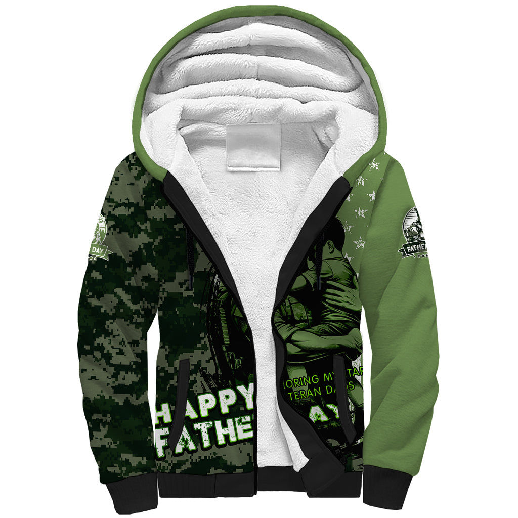 Veteran Father's Day My Hero Sherpa Hoodie Veteran Dad - Wonder Print Shop