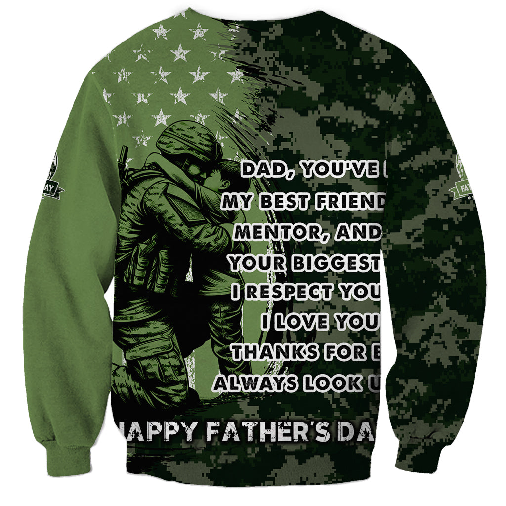Veteran Father's Day My Hero Sweatshirt Veteran Dad - Wonder Print Shop