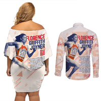 The Phenomenal Woman Flo-Jo Couples Matching Off Shoulder Short Dress and Long Sleeve Button Shirt 1988 - Wonder Print Shop