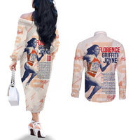 The Phenomenal Woman Flo-Jo Couples Matching Off The Shoulder Long Sleeve Dress and Long Sleeve Button Shirt 1988 Olympic