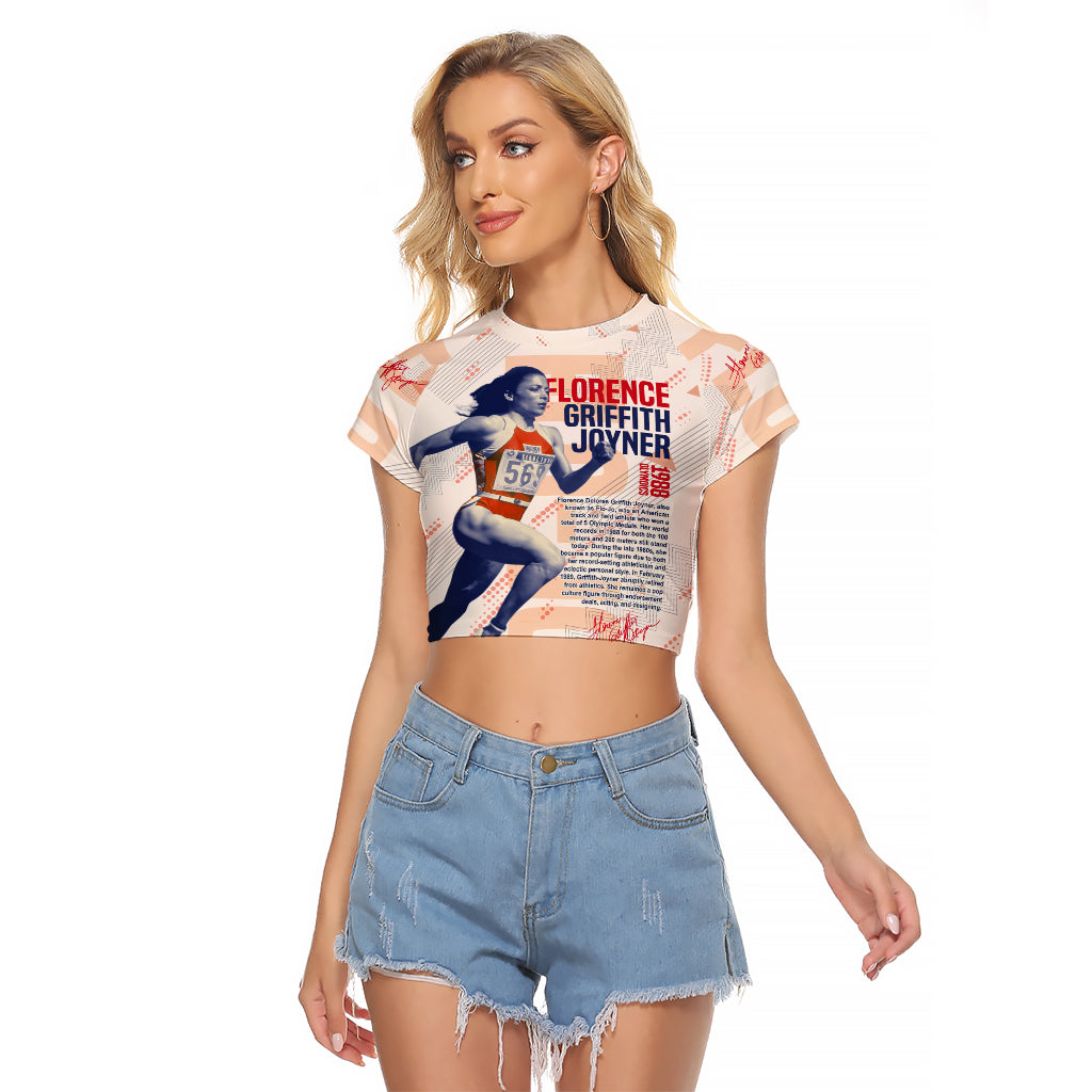 The Phenomenal Woman Flo-Jo Raglan Cropped T Shirt 1988 - Wonder Print Shop