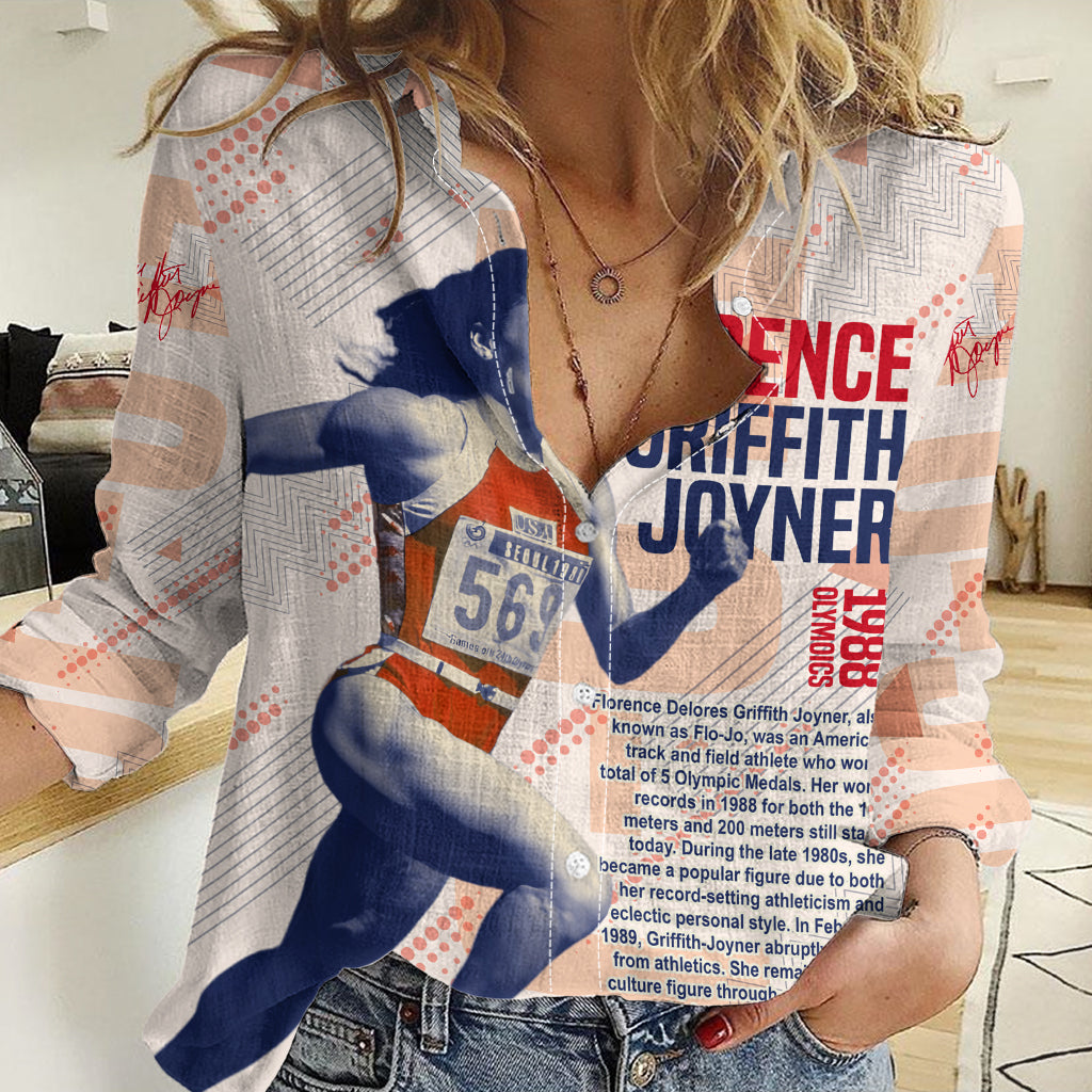 The Phenomenal Woman Flo-Jo Women Casual Shirt 1988 - Wonder Print Shop
