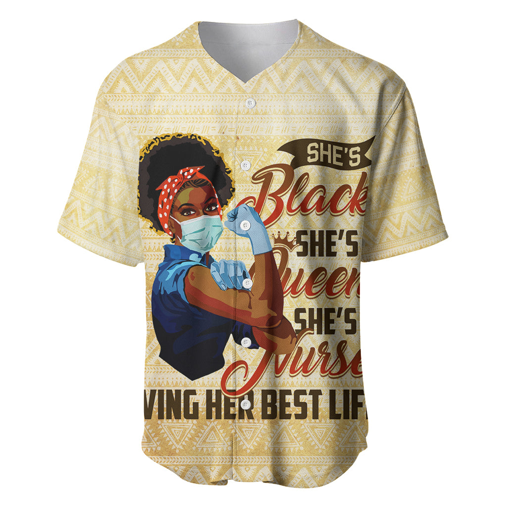 Afro Nurses Baseball Jersey Black Queen African - Wonder Print Shop