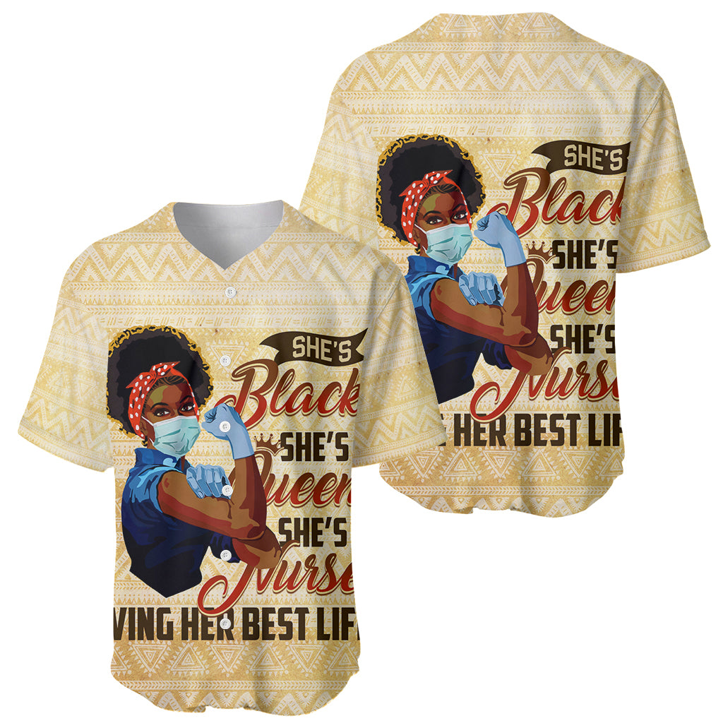 Afro Nurses Baseball Jersey Black Queen African - Wonder Print Shop