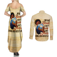 Afro Nurses Couples Matching Summer Maxi Dress and Long Sleeve Button Shirt Black Queen African - Wonder Print Shop