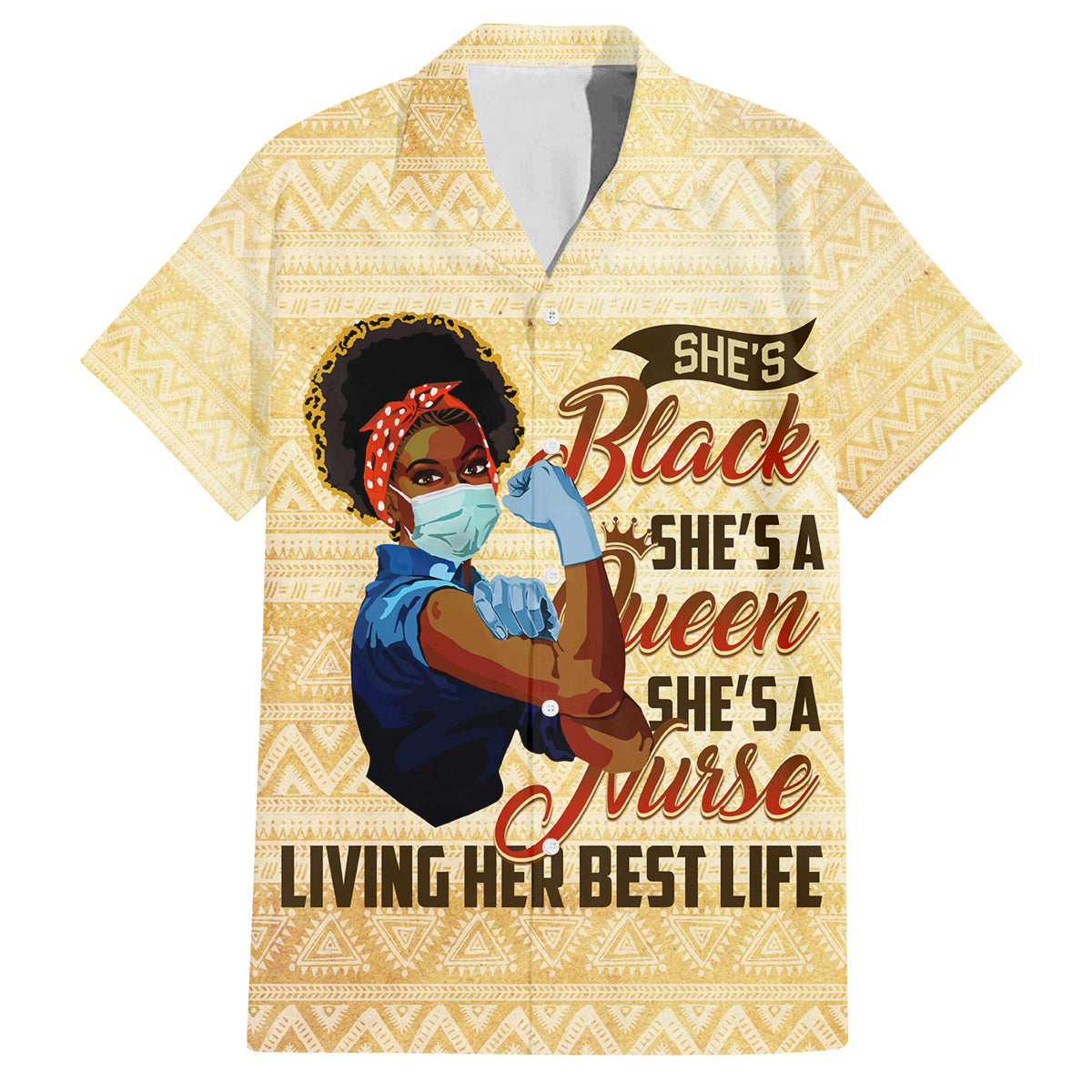 Afro Nurses Family Matching Off Shoulder Short Dress and Hawaiian Shirt Black Queen African - Wonder Print Shop