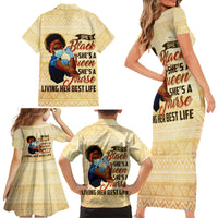 Afro Nurses Family Matching Short Sleeve Bodycon Dress and Hawaiian Shirt Black Queen African - Wonder Print Shop