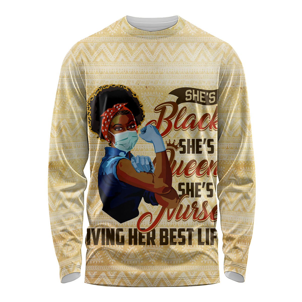 Afro Nurses Long Sleeve Shirt Black Queen African - Wonder Print Shop
