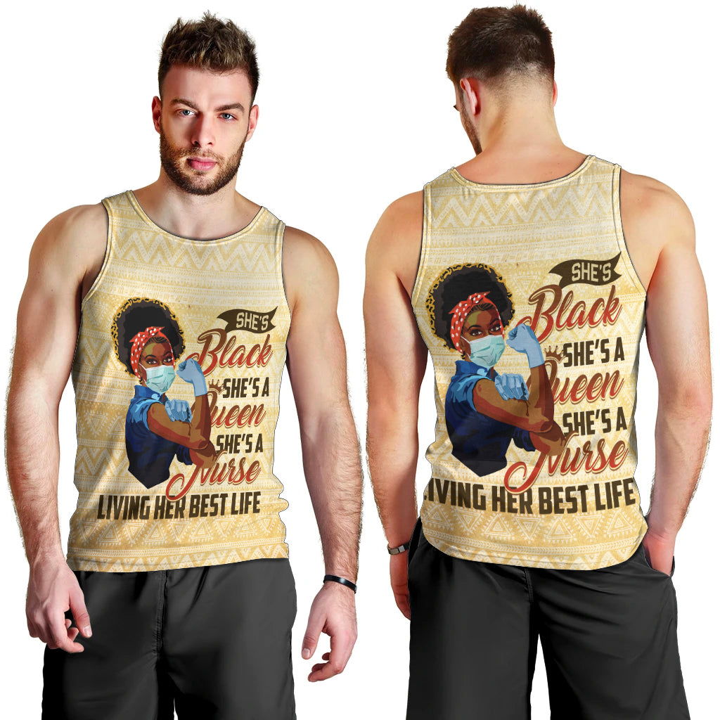 Afro Nurses Men Tank Top Black Queen African - Wonder Print Shop