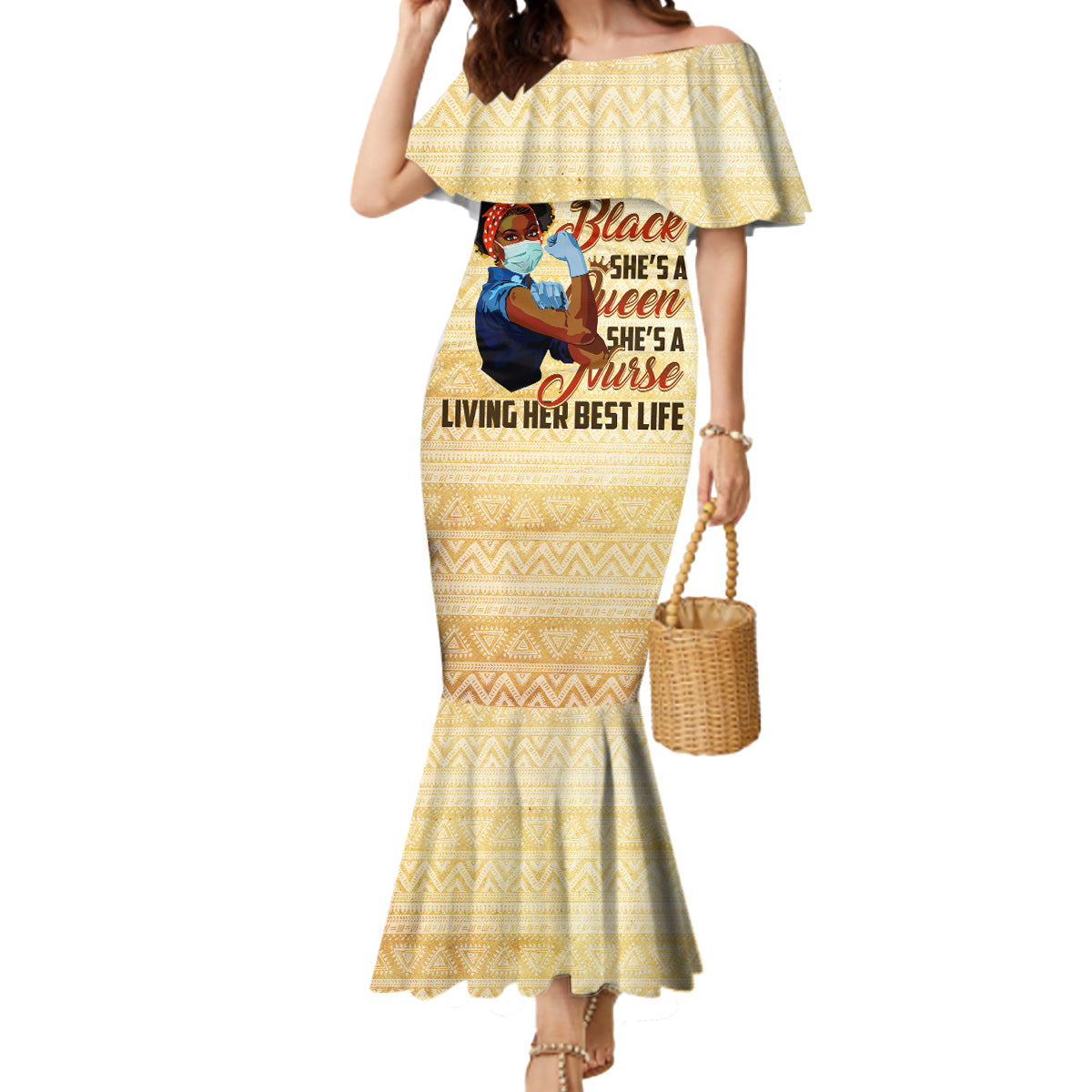 Afro Nurses Mermaid Dress Black Queen African - Wonder Print Shop