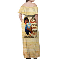 Afro Nurses Off Shoulder Maxi Dress Black Queen African - Wonder Print Shop