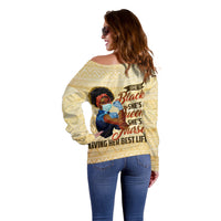 Afro Nurses Off Shoulder Sweater Black Queen African - Wonder Print Shop