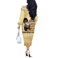 Afro Nurses Off The Shoulder Long Sleeve Dress Black Queen African - Wonder Print Shop