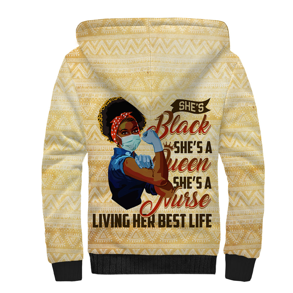 Afro Nurses Sherpa Hoodie Black Queen African - Wonder Print Shop