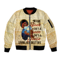 Afro Nurses Sleeve Zip Bomber Jacket Black Queen African - Wonder Print Shop