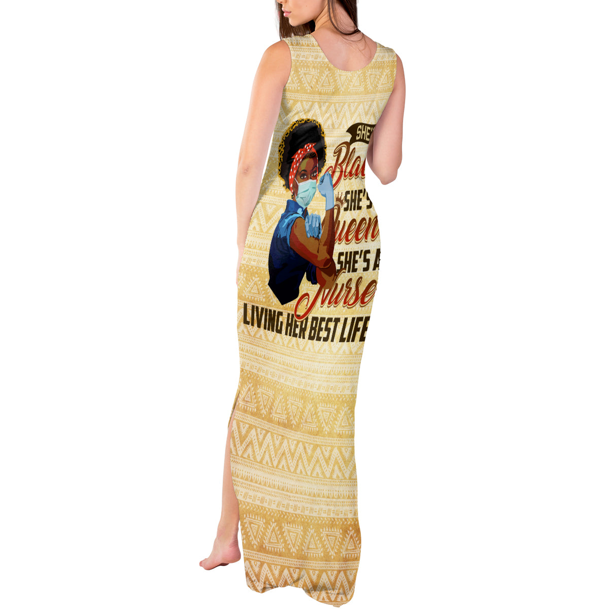 Afro Nurses Tank Maxi Dress Black Queen African - Wonder Print Shop