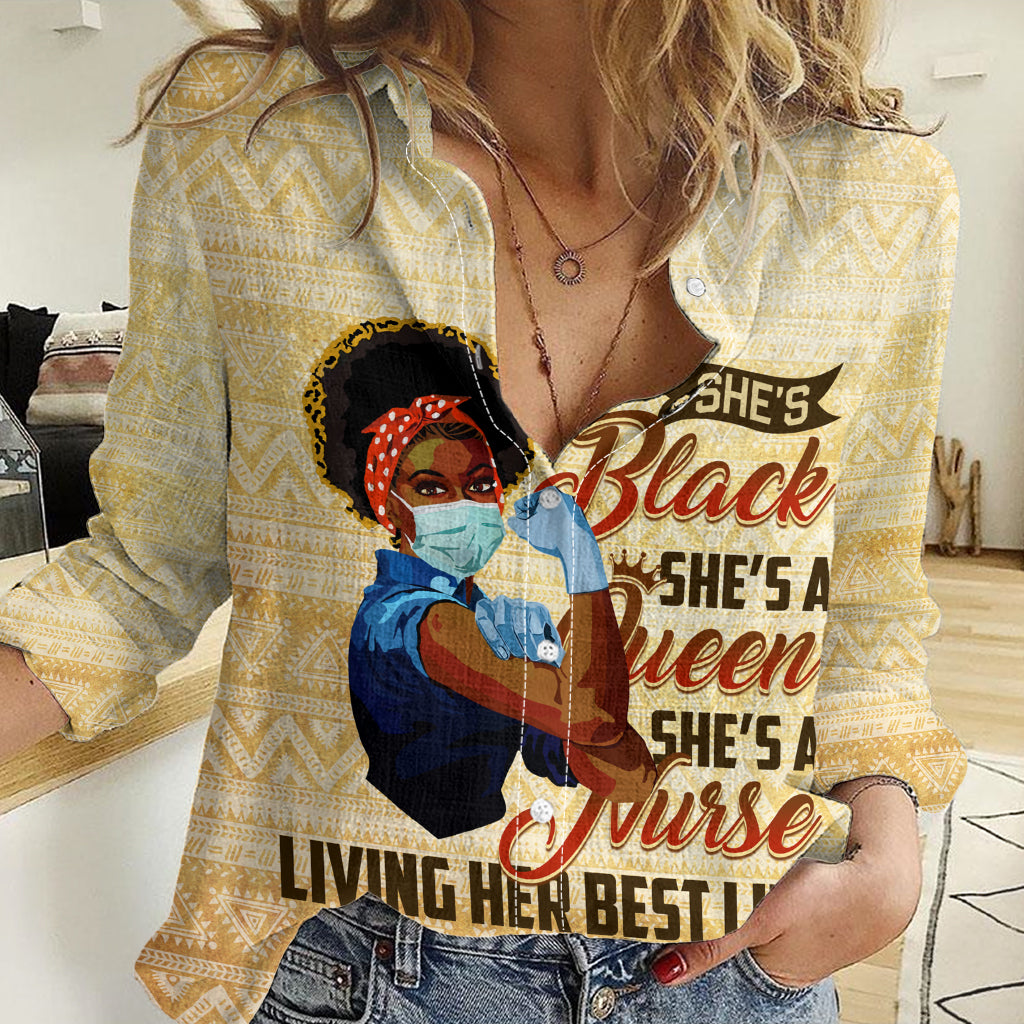 Afro Nurses Women Casual Shirt Black Queen African - Wonder Print Shop