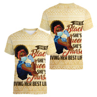 Afro Nurses Women V Neck T Shirt Black Queen African - Wonder Print Shop