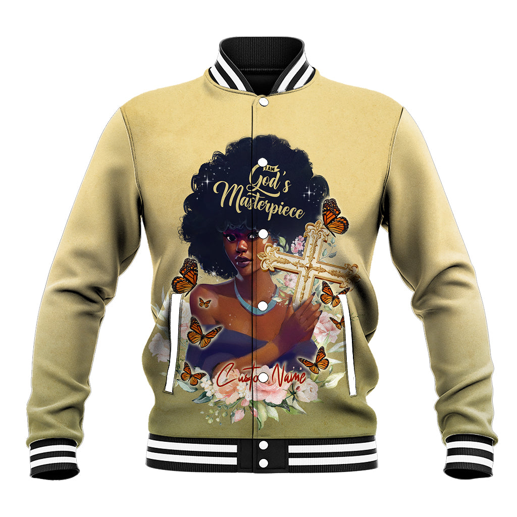 Personalized I Am God's Masterpiece Baseball Jacket African Women - Wonder Print Shop