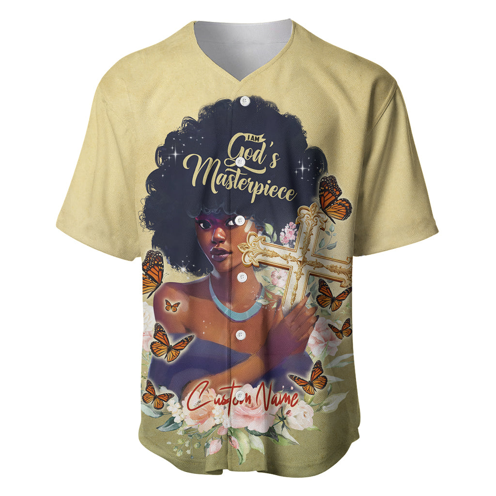 Personalized I Am God's Masterpiece Baseball Jersey African Women - Wonder Print Shop