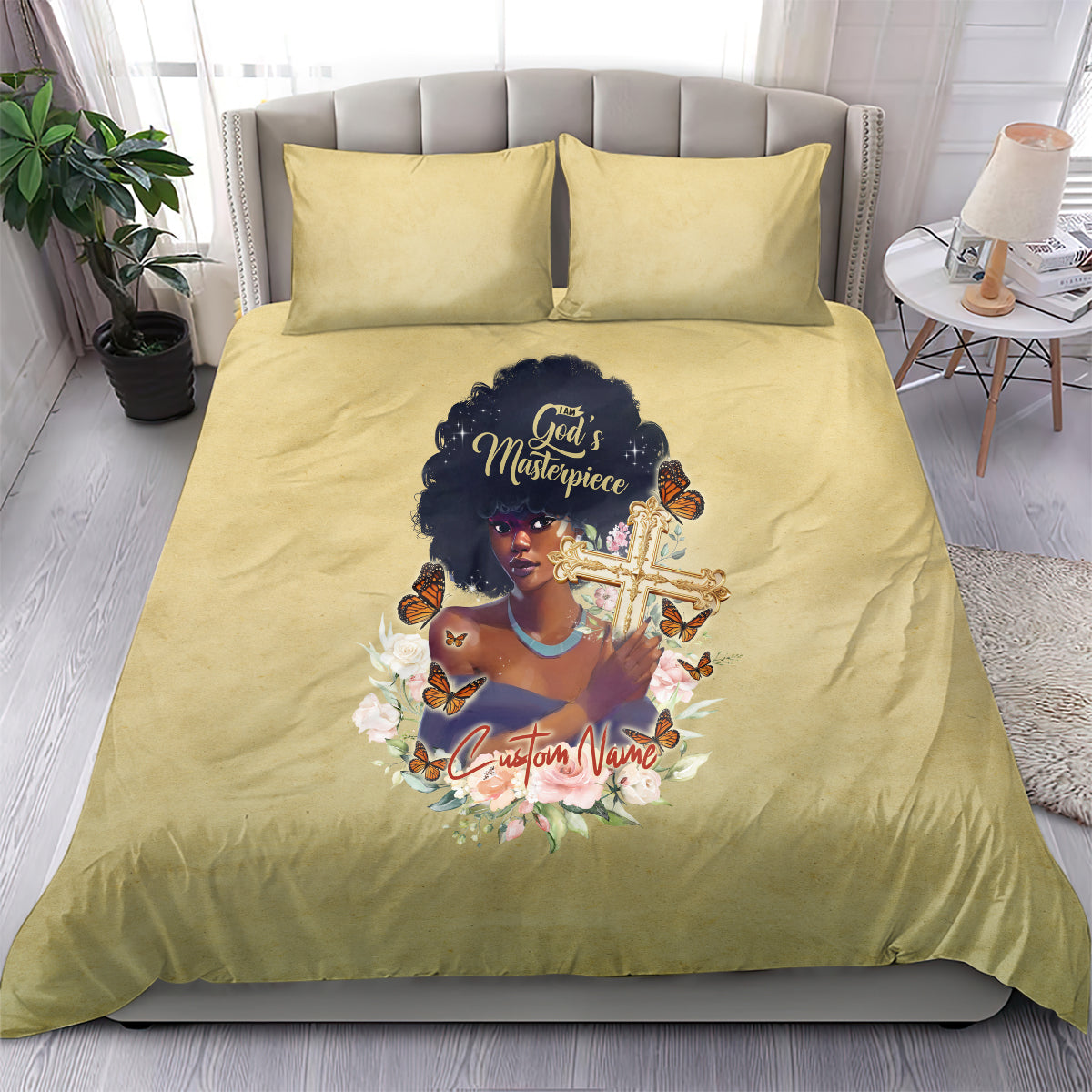 Personalized I Am God's Masterpiece Bedding Set African Women - Wonder Print Shop