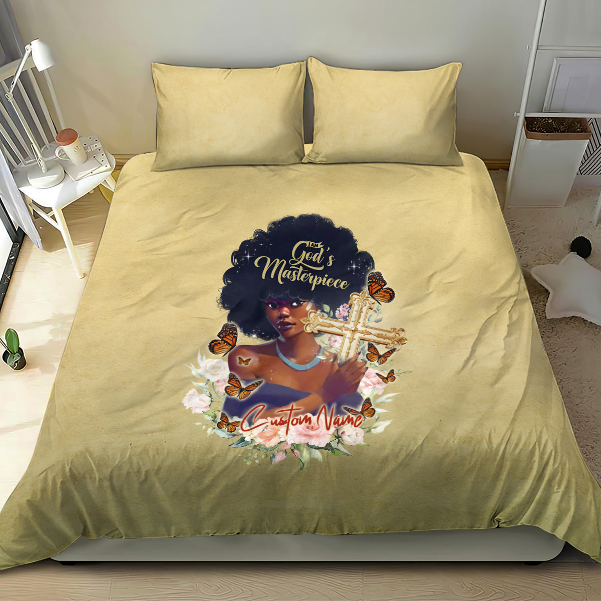 Personalized I Am God's Masterpiece Bedding Set African Women - Wonder Print Shop