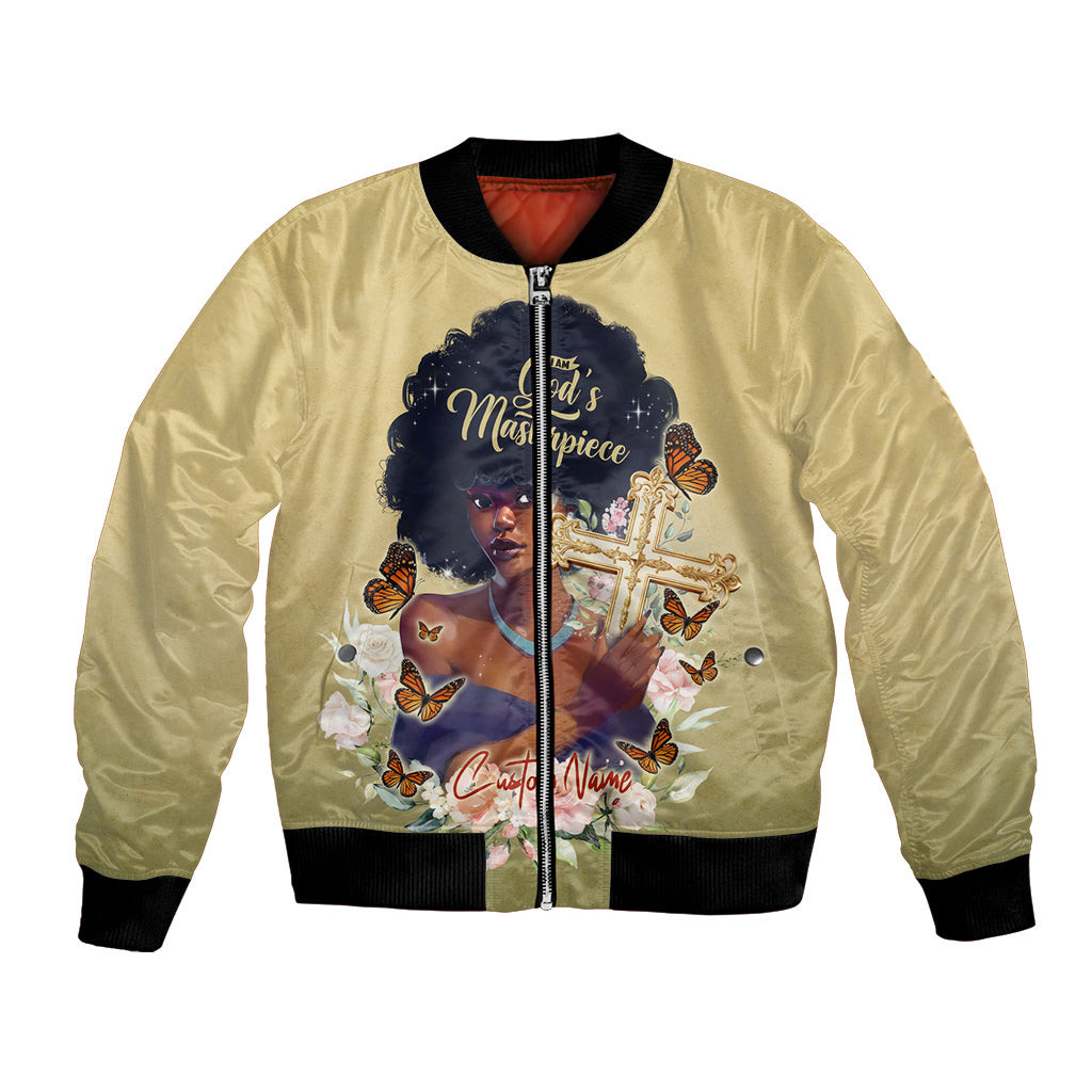 Personalized I Am God's Masterpiece Bomber Jacket African Women - Wonder Print Shop