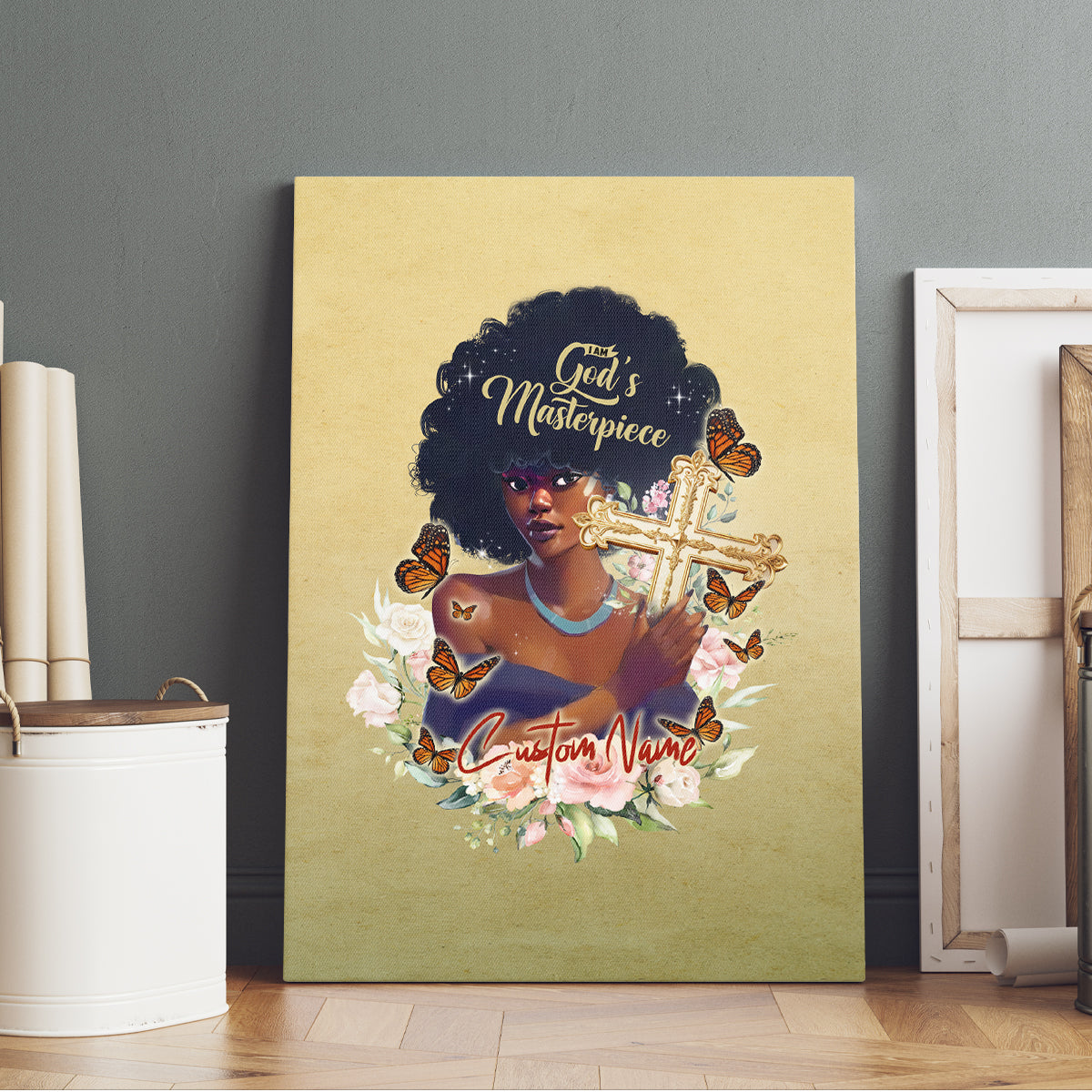 Personalized I Am God's Masterpiece Canvas Wall Art African Women - Wonder Print Shop