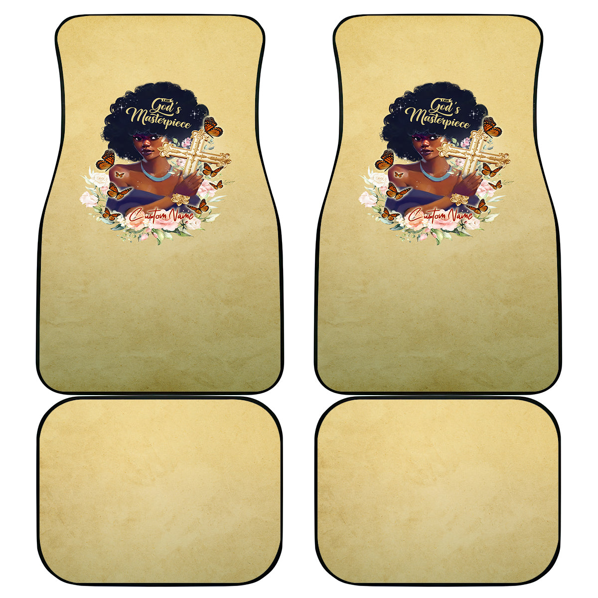 Personalized I Am God's Masterpiece Car Mats African Women - Wonder Print Shop