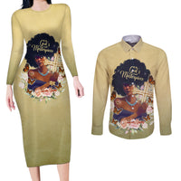 Personalized I Am God's Masterpiece Couples Matching Long Sleeve Bodycon Dress and Long Sleeve Button Shirt African Women - Wonder Print Shop