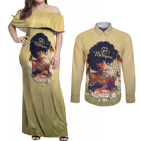 Personalized I Am God's Masterpiece Couples Matching Off Shoulder Maxi Dress and Long Sleeve Button Shirt African Women - Wonder Print Shop