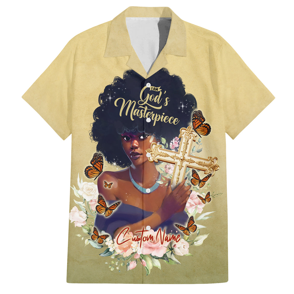 Personalized I Am God's Masterpiece Family Matching Off Shoulder Long Sleeve Dress and Hawaiian Shirt African Women - Wonder Print Shop