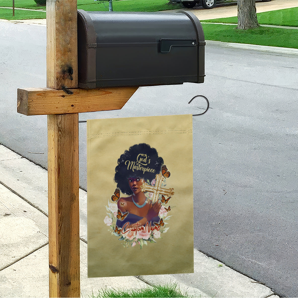 Personalized I Am God's Masterpiece Garden Flag African Women - Wonder Print Shop